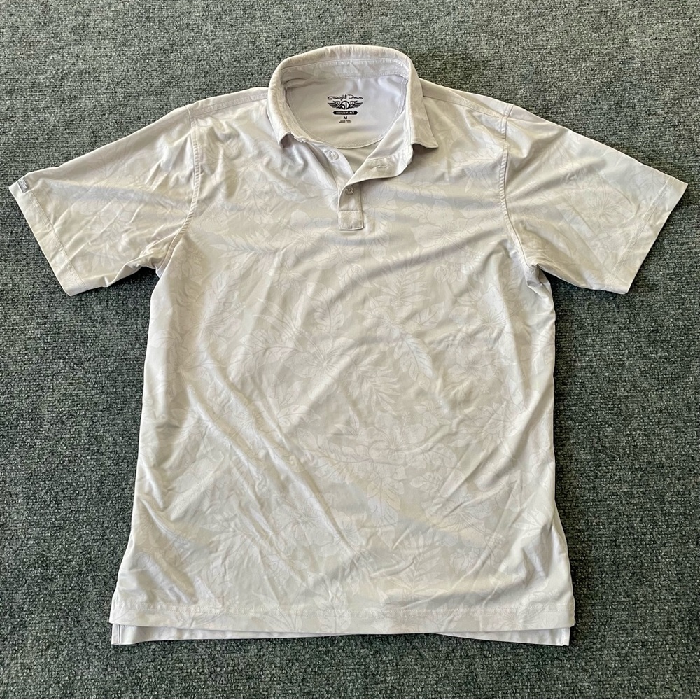Men's Polo Golf Shirt - Subtle Tropical Pattern